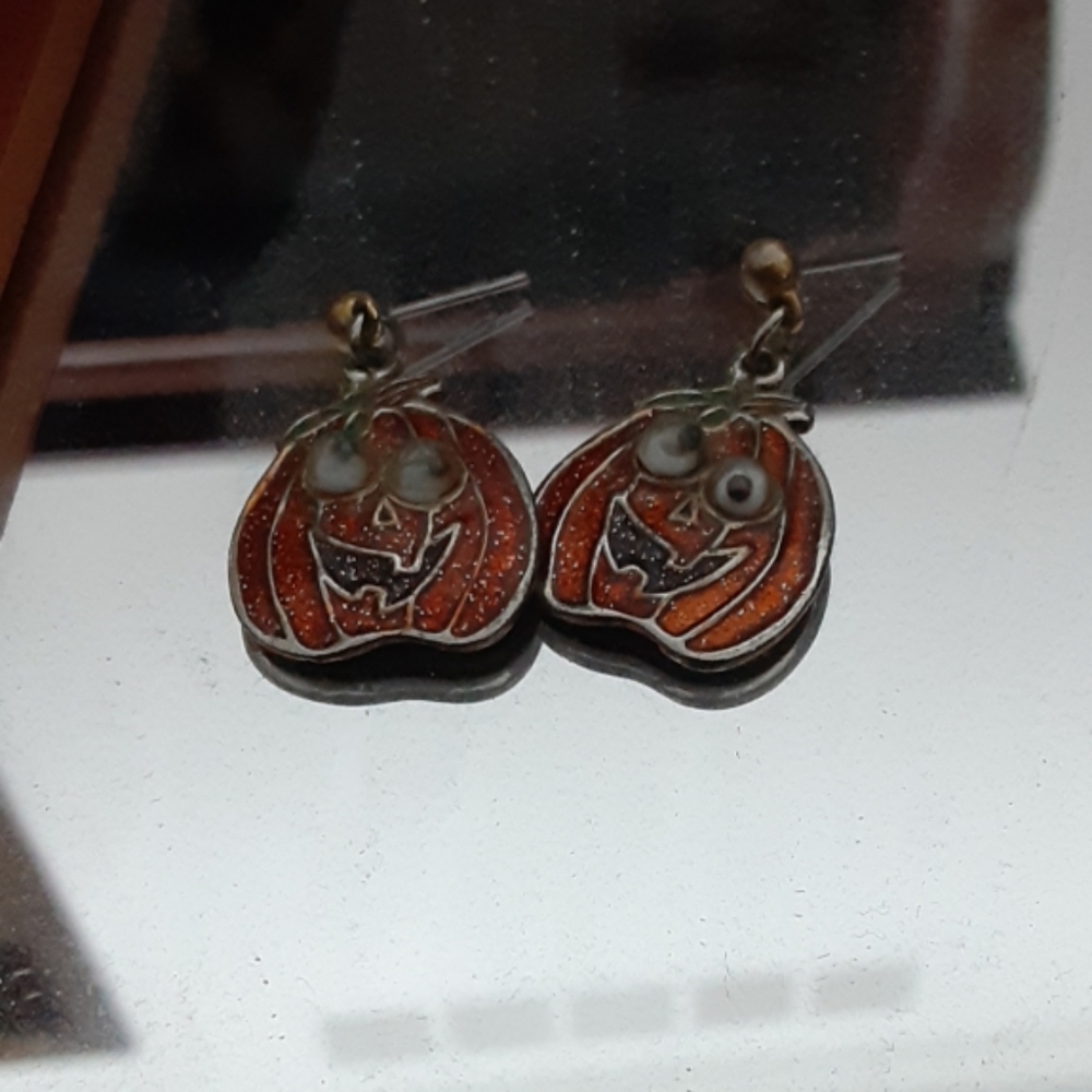Googly Eyes Goofy Pumpkin Earrings